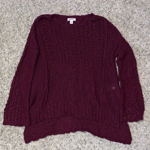Maroon Knit Tunic Sweater